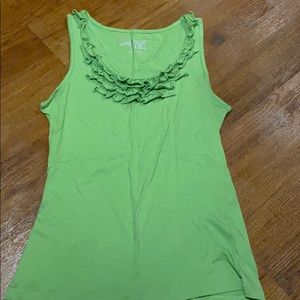 Green ruffle top tank
